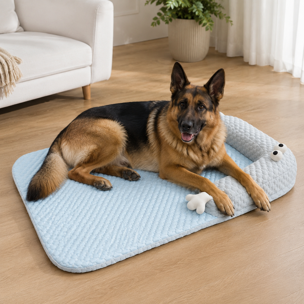 Pet resting on ChillNest cooling pet bed
