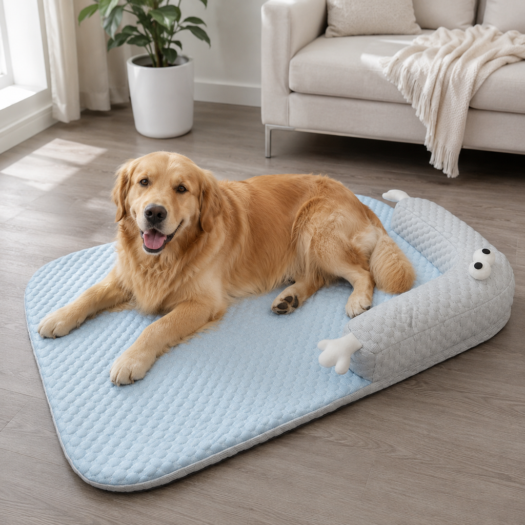 Pet resting on ChillNest cooling pet bed