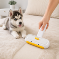 FurLift reusable pet hair roller lifting fur from fabric