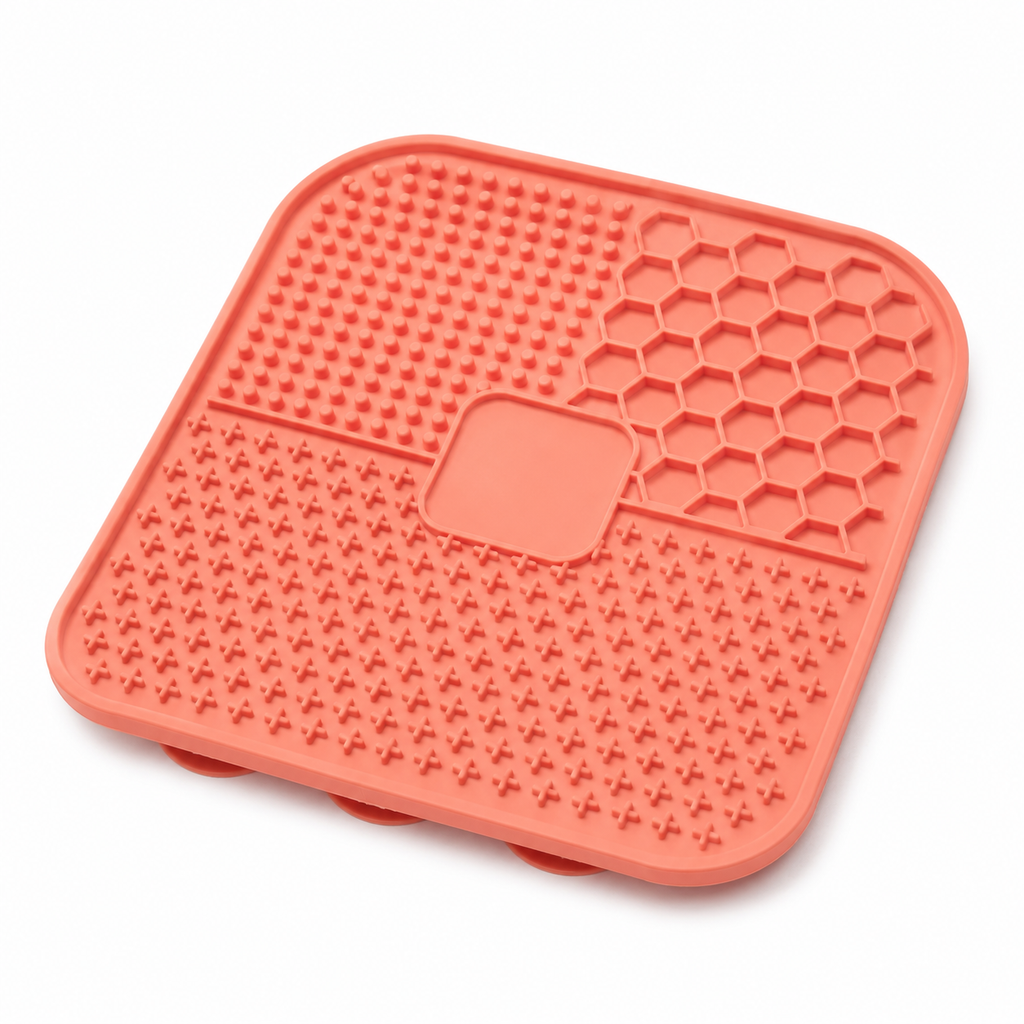 Pet using CalmLick suction lick mat